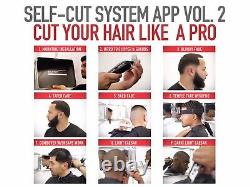 Self Cut System Black Lambo Mirror with Retro Kit Hair Clipper & Trimmer Set