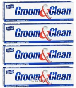 Suave Groom & Clean Greaseless Hair Control Long Lasting Formula 4.5 oz (4Pack)