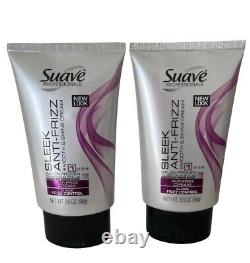 Suave Sleek Anti-Frizz Smooth & Shine Cream 3.5 Oz New Lot of 2