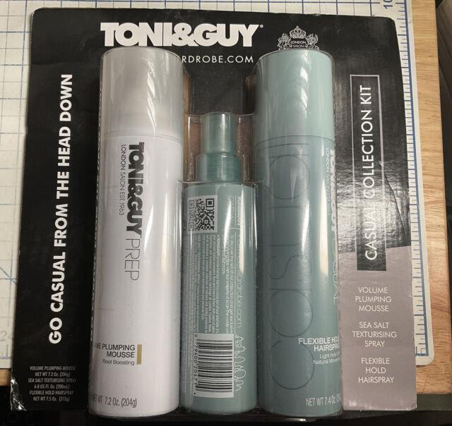 Toni & Guy Casual Collection Kit Big Bottles Mousse Sea Salt Spray Hairspray New