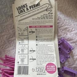 VTG Y2K 1993 90s Perm For A Day for Long Hair Pink Wave Curlers & Purple RARE