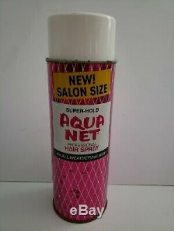 Vintage Aqua Net Unscented Blue Salon Size Hairspray Hair Spray Aersol Can 16 oz