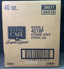 Vital Care Extreme Hold Sport Gel Super Value withpump 40oz, With Bamboo Extract, X4