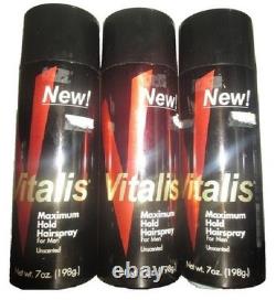 Vitalis Maximum Hold Hairspray For Men Unscented Styling 8 Oz. 3 packs
