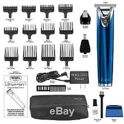 Wahl Clipper Stainless Steel Lithium Ion Plus Beard Trimmers for men (Blue)